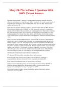 Maryville Pharm Exam 2 Questions With 100&percnt; Correct Answers