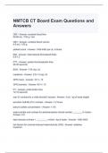 NMTCB CT Board Exam Questions and Answers- Graded A