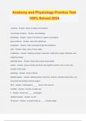 Anatomy and Physiology Practice Test 100&percnt; Solved 2024