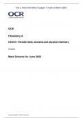 Ocr a level chemistry A paper 1 mark scheme 2023
