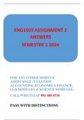 ENG1503 ASSIGNMENT 3 ANSWERS SEMESTER 1 2024. PASS WITH DISTINCTION.