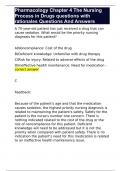 Pharmacology Chapter 4 The Nursing Process in Drugs questions with rationales Questions And Answers 