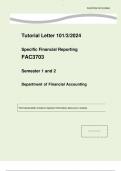 FAC3703 ASSIGNMENT 1 SEMESTER 1 2024 Specific Financial Reporting