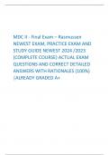 MDC II - Final Exam – Rasmussen   NEWEST EXAM, PRACTICE EXAM AND  STUDY GUIDE NEWEST 2024 /2023  (COMPLETE COURSE) ACTUAL EXAM   QUESTIONS AND CORRECT DETAILED  ANSWERS WITH RATIONALES (100%) |ALREADY GRADED A+                           What are the glan