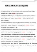 NICU RN A V1 Complete Questions And Answers Approved