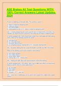 ASE Brakes A5 Test Questions WITH 100&percnt; Correct Answers Latest Updates 2024&period;pdf