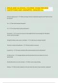 DRUG AND ALCOHOL COURSE&colon; EXAM REVIEW  QUESTIONS AND ANSWERS&comma; GRADED A&plus;