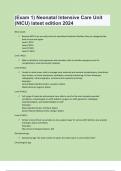 &lpar;Exam 1&rpar; Neonatal Intensive Care Unit &lpar;NICU&rpar; latest edition 2024&vert;&vert;2025