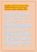 WOUND CERTIFICATION FINAL EXAM Questions and Correct  Answers Latest Updates 2024