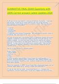 SUMMATIVE FINAL EXAM Questions with 100&percnt; Correct answers Latest Updates 2024&period;pdf