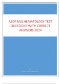 ASCP MLS Hematology Test Questions with correct Answers 2024.pdf