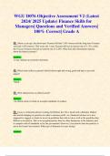 WGU D076 Objective Assessment V2 (Latest 2024/ 2025 Update) Finance Skills for Managers| Questions and Verified Answers| 100% Correct| Grade A