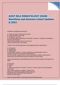 ASCP MLS HEMATOLOGY EXAM Questions and Answers Latest Updates @ 2024.pdf