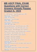 MB ASCP FINAL EXAM Questions with Correct Answers Already Passed Graded A+ 2024.pdf