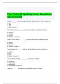 Post Pellet B Spelling Exam Questions and Answers-Graded A