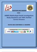 ABMDI Medicolegal Death Investigations Study Questions and 100- Verified Correct Answers