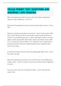 texas permit test questions and answers 100&percnt; VERIFIED