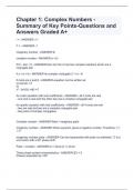 Chapter 1&colon; Complex Numbers - Summary of Key Points-Questions and Answers Graded A&plus;