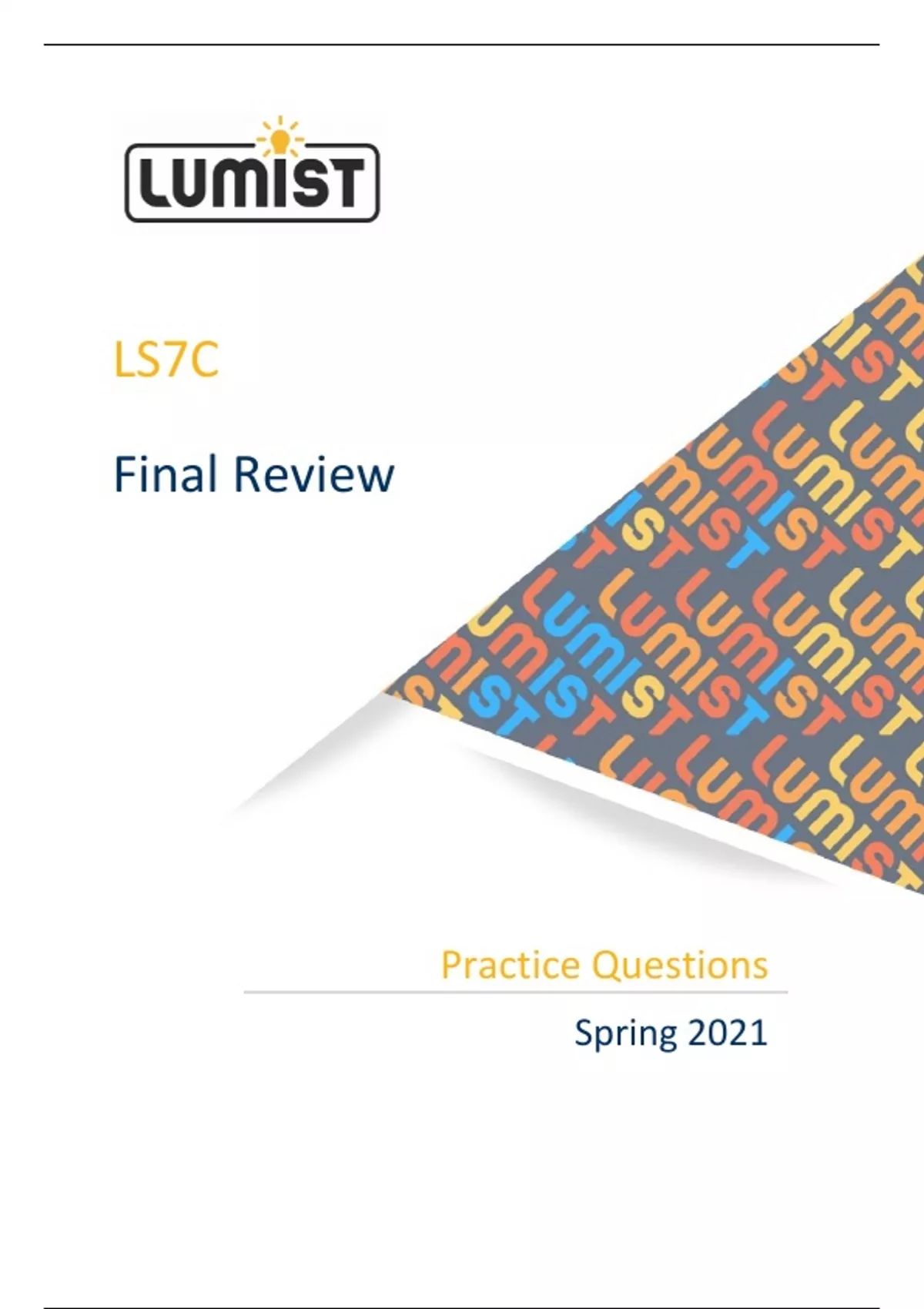 LS7C Final Practice Questions - Ls 7c (LS7C) - Stuvia US