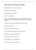 PREP AGENT PRACTICE EXAM TERMS