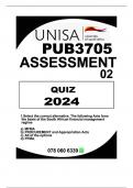 PUB3705 ASSESSMENT 02-QUIZ 2024 MCQ WELL ANSWERED