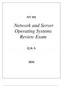 NT 181 NETWORK AND SERVER OPERATING SYSTEMS REVIEW EXAM Q & A 2024&period;