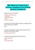 EMT Medical Fisdap Exam | Practice Questions and Verified Answers Graded A+