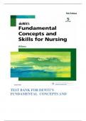 TEST BANK FOR DEWIT'S FUNDAMENTAL  CONCEPTS AND SKILLS FOR NURSING,  5TH EDITION BY PATRICIA A. WILLIAMS