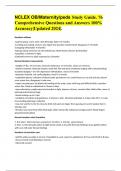 NCLEX OB/Maternity/peds Study Guide. 76 Comprehensive Questions and Answers 100% Accuracy|Updated 2024|.