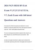 2024 NGN HESI RN Exit Exam V1,V2,V3,V4,V5,V6, V7, Each Exam with 160 latest Questions and Answers  ALL BUNDLED TOGETHER