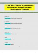 CLINICAL EXAM-OSCE &vert; Questions &  100&percnt; Correct Answers &lpar;Verified&rpar; &vert;  Latest Update &vert; Grade A&plus; 
