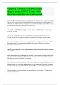 Virginia Commercial Pesticide Applicators CORE Exam with Guaranteed Accurate Answers