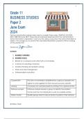 Grade 11 BUSINESS STUDIES Paper 1 June Exam 2024 STUDY NOTES