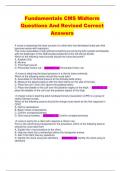Fundamentals CMS Midterm  Questions And Revised Correct  Answers