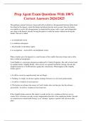 Prep Agent Exam Questions With 100% Correct Answers 2024/2025