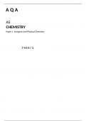 AQA AS CHEMISTRY Paper 1 Inorganic and Physical Chemistry QUESTION PAPER JUNE 2023