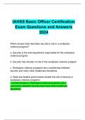 IAHSS Basic Officer Certification Exam Questions and Answers 2024