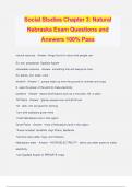 Social Studies Chapter 3: Natural Nebraska Exam Questions and Answers 100% Pass