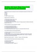 SCUBA, SSI Open Water Diver Final Exam Questions and Answers 2024-Graded A