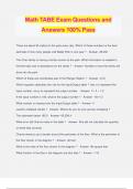 Math TABE Exam Questions and Answers 100% Pass