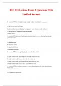 BIO 235 Lecture Exam 2 Questions With Verified Answers