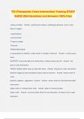 TCI &lpar;Therapeutic Crisis Intervention&rpar; Training STUDY GUIDE 2024 Questions and Answers 100&percnt; Pass