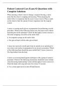 Patient Centered Care Exam &num;2 Questions with Complete Solutions