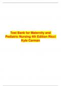 Test Bank for Maternity and Pediatric Nursing 4th Edition Ricci Kyle Carman