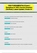 ONS FUNDAMENTALS Exam &vert;  Questions & 100&percnt; Correct Answers  &lpar;Verified&rpar; &vert; Latest Update &vert; Grade A&plus; 