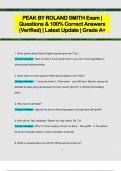 PEAK BY ROLAND SMITH Exam &vert;  Questions & 100&percnt; Correct Answers  &lpar;Verified&rpar; &vert; Latest Update &vert; Grade A&plus; 
