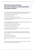 ATI Peds Proctored Exam Dynamic Questions with Guaranteed Accurate Answers