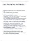 State - Nursing Home Administration Questions and Answers 100&percnt; Accurate