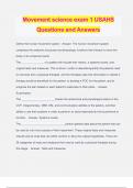 Movement science exam 1 USAHS Questions and Answers