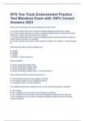NYS Tow Truck Endorsement Practice Test Marathon Exam with 100&percnt; Correct Answers 2023